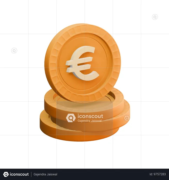 Euro  3D Icon