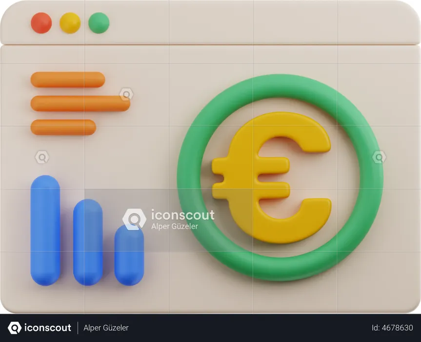 Euro Analysis  3D Illustration