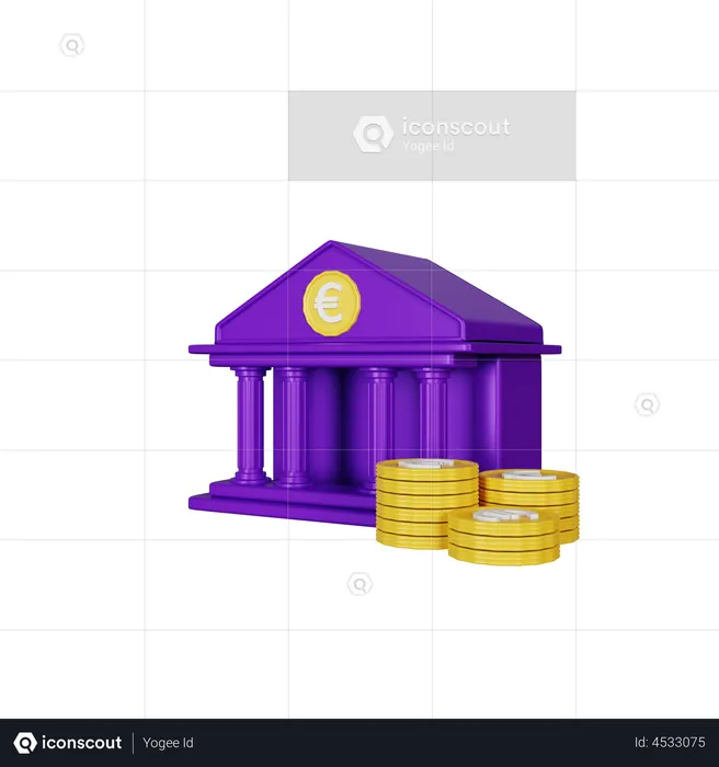 Euro Bank  3D Illustration