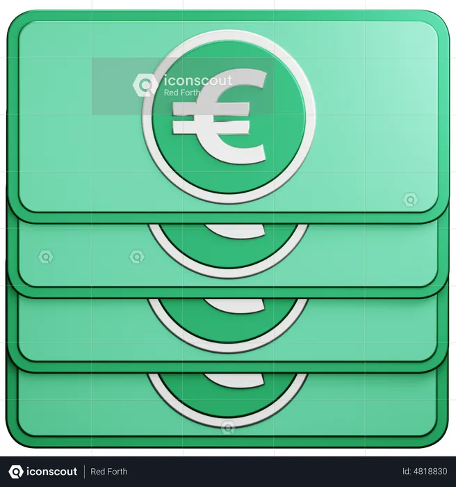 Euros en espèces  3D Icon