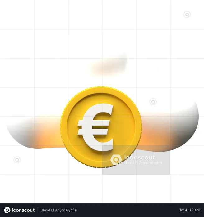 Nuage d'euros  3D Illustration