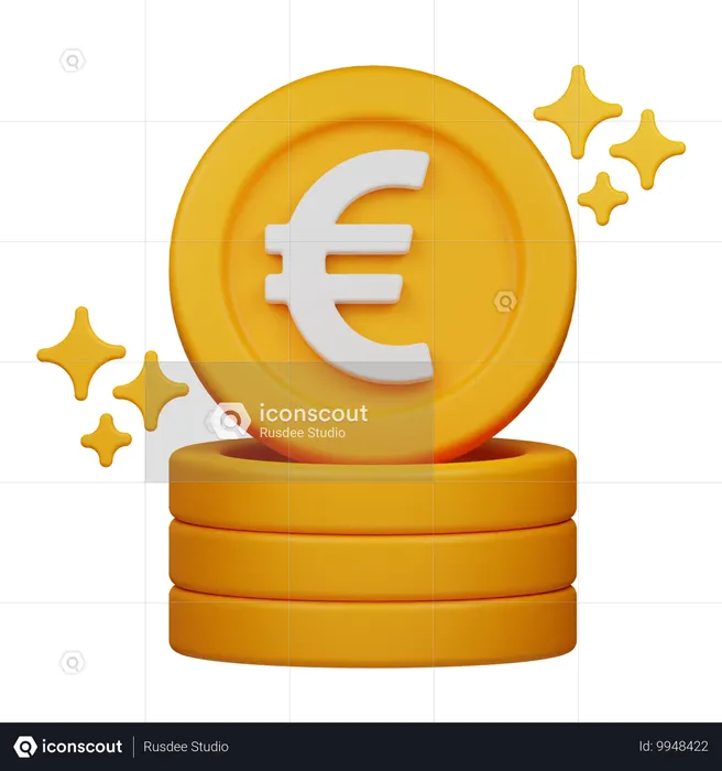 Euro Coin  3D Icon