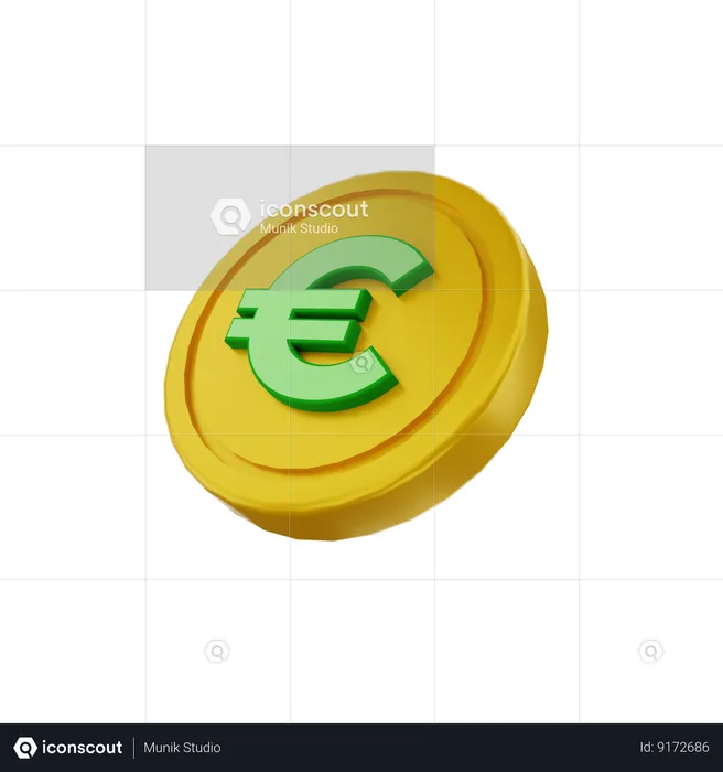 Euro Coin  3D Icon