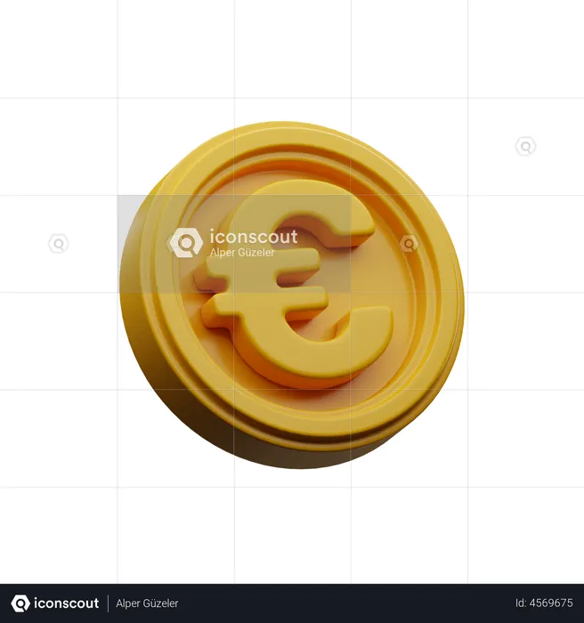 Euro Coin  3D Illustration