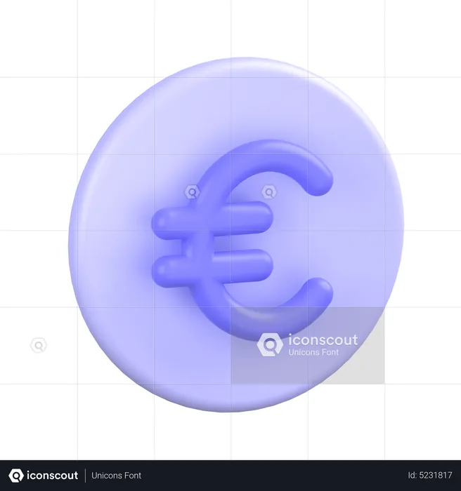 Euro Coin  3D Icon