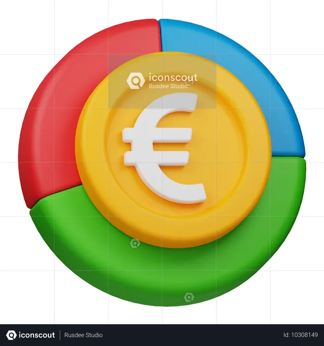 Euro Coin Chart  3D Icon