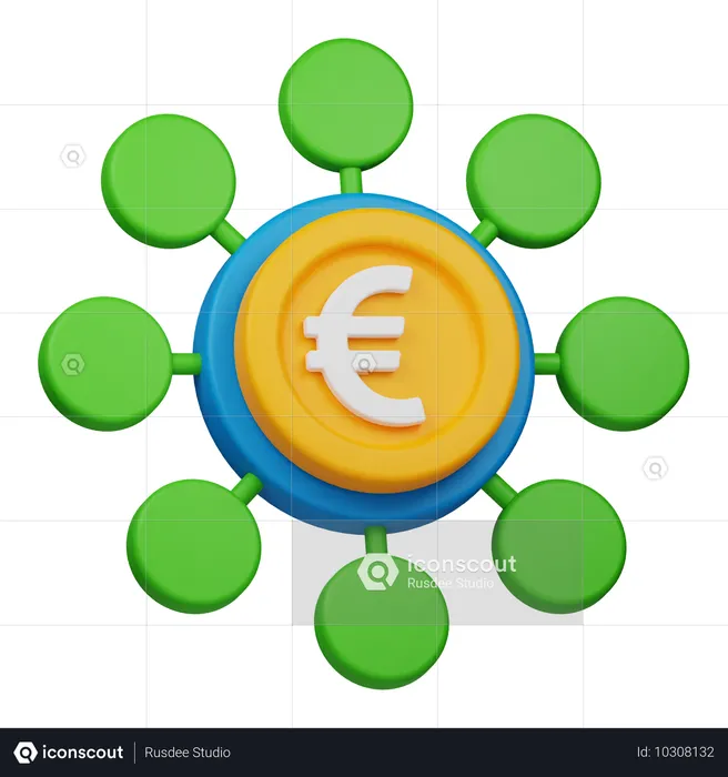 Euro Coin Crowd Funding  3D Icon