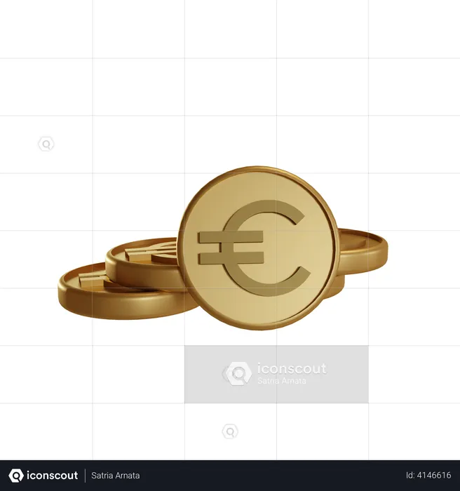 Euro Coins  3D Illustration