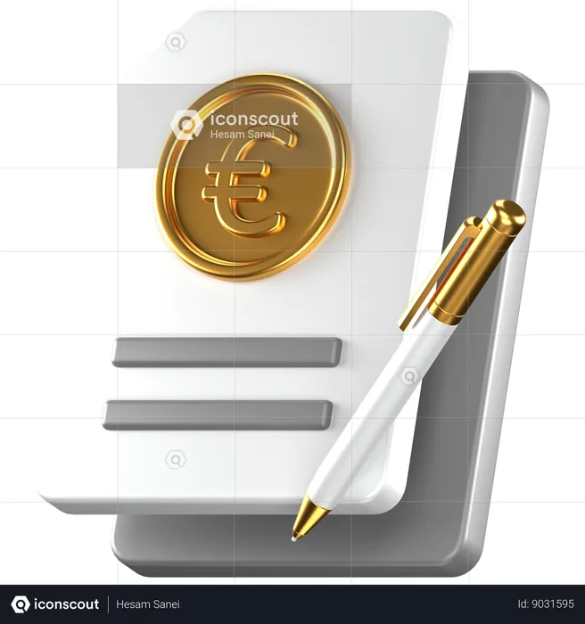 Euro Contract  3D Icon