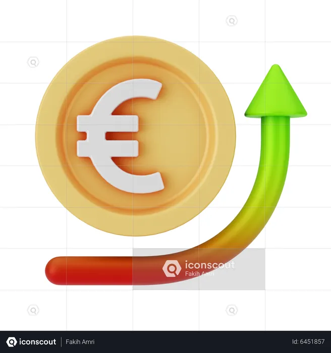 Crescimento do euro  3D Icon