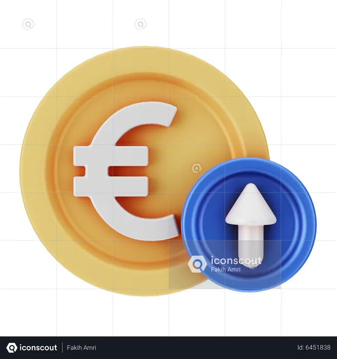 Croissance de l'euro  3D Icon