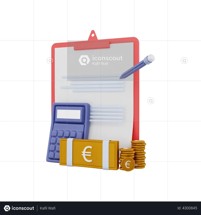 Euro currency analysis report  3D Illustration