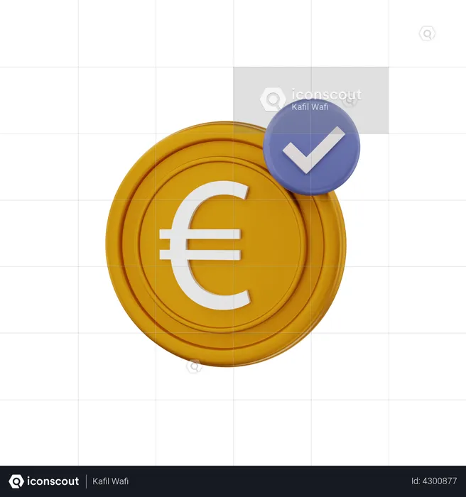 Euro currency approved  3D Illustration