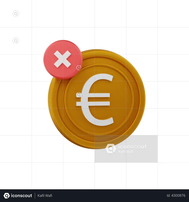 Euro currency close  3D Illustration