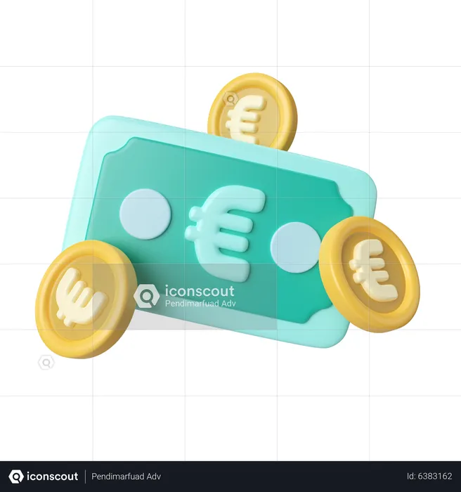 Dinero en euros  3D Icon