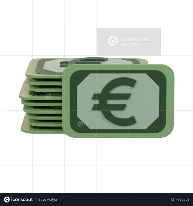 Dinero en euros  3D Icon