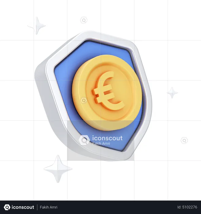 Escudo do euro  3D Icon