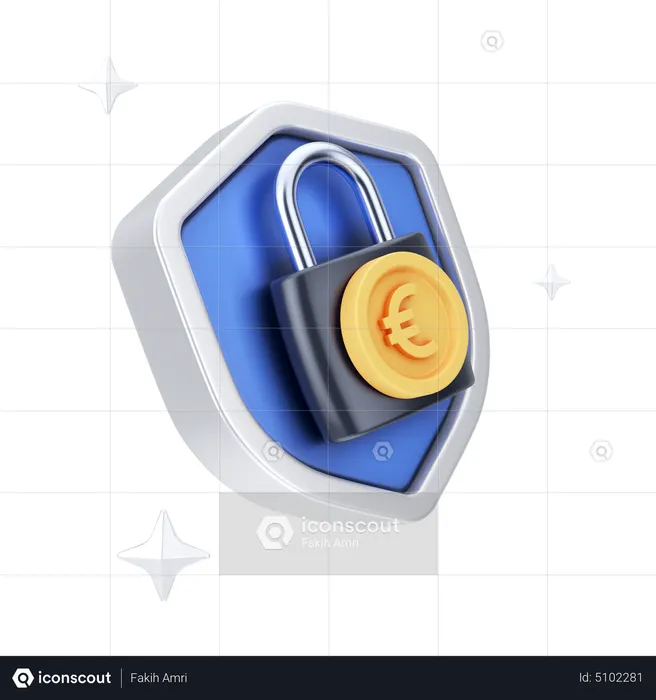 Escudo do euro  3D Icon