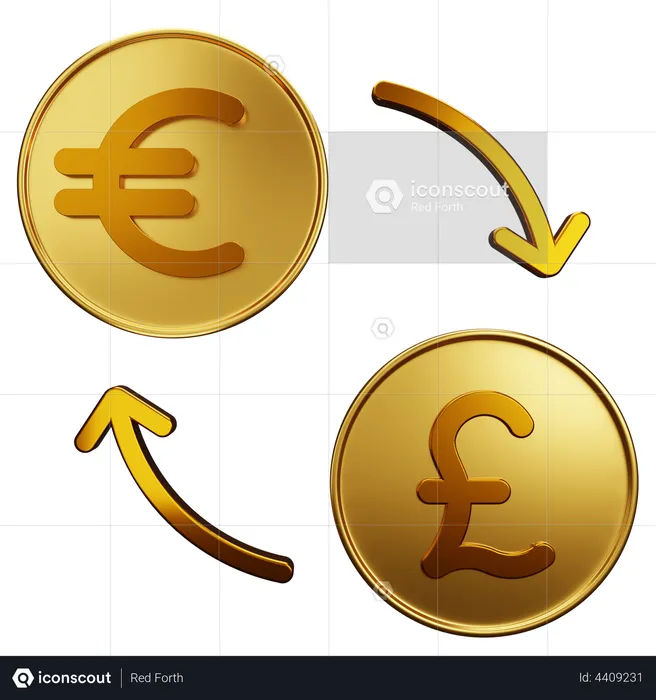 Euro Exchange Pound  3D Illustration