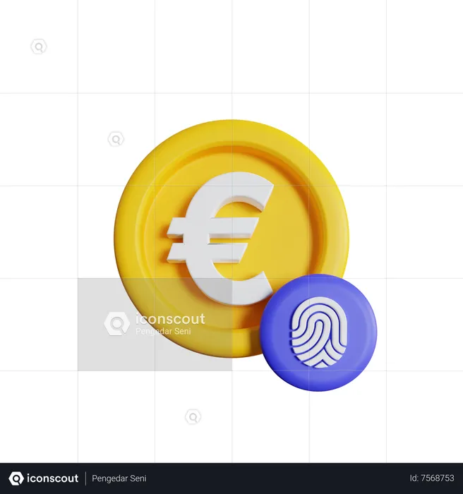 Euro Fingerprint  3D Icon