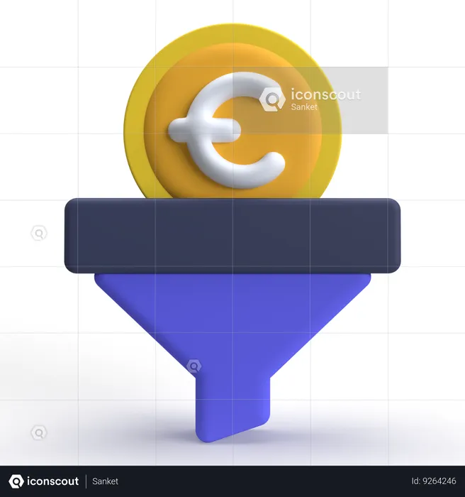 Euro Funnel  3D Icon