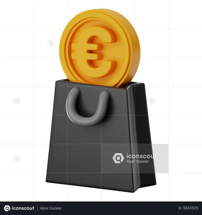 Euro Handbag  3D Icon
