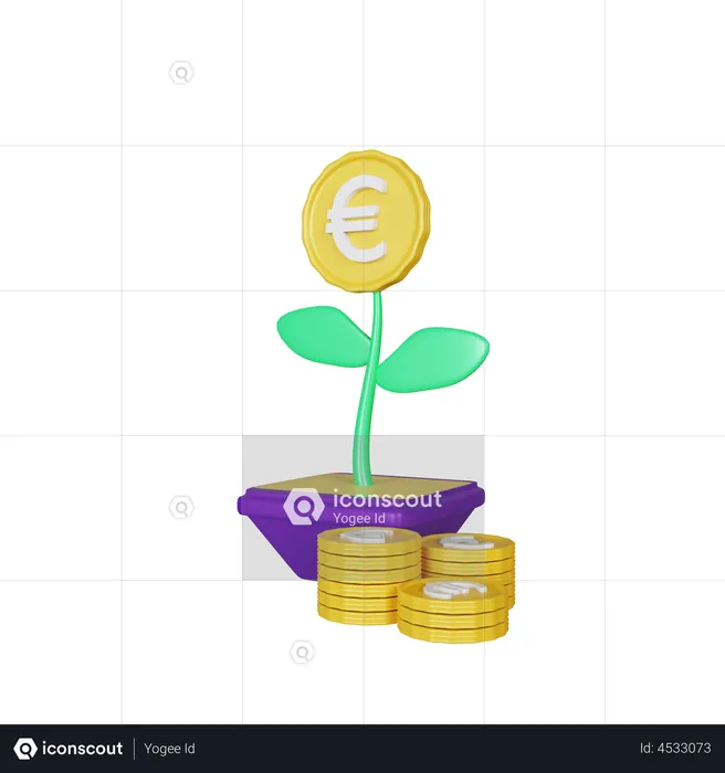Euro Interest  3D Illustration