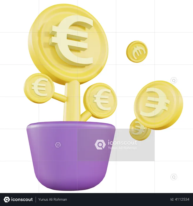 Investimento em euros  3D Illustration