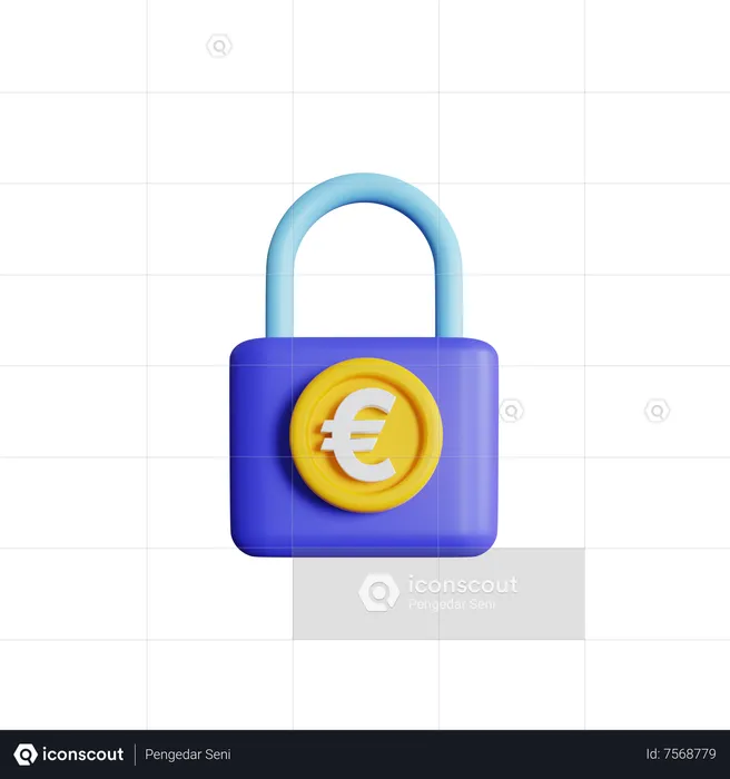 Euro Lock  3D Icon