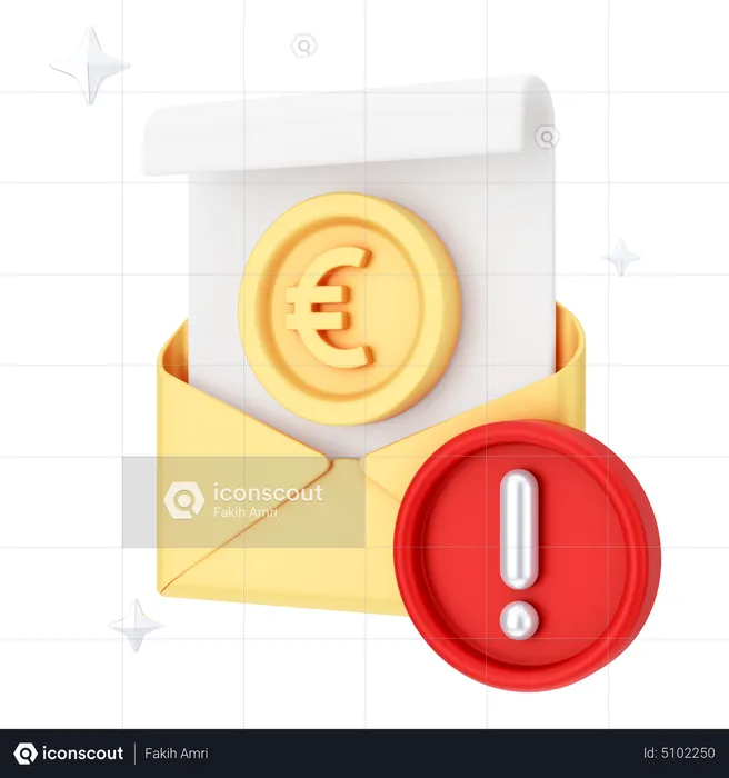 Euro Mail Alert  3D Icon