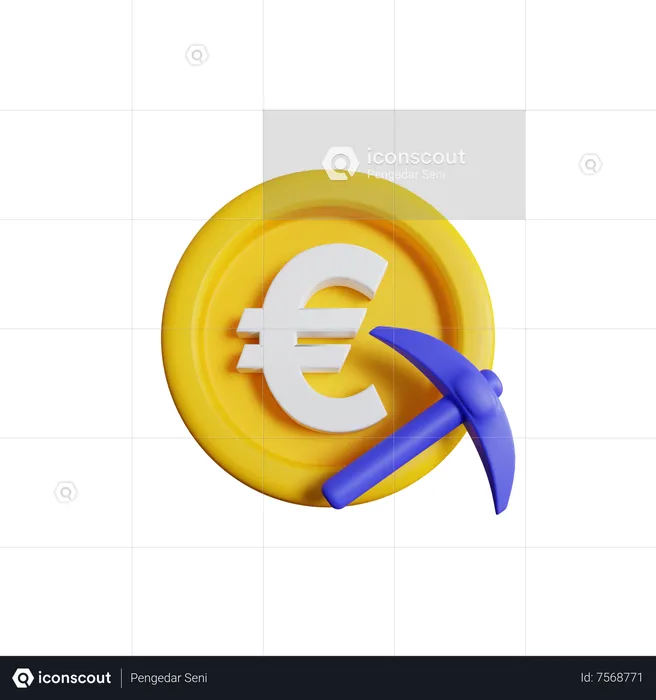 Exploitation minière en euros  3D Icon