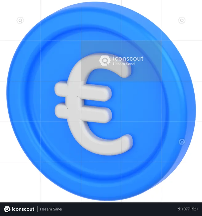 Moeda de euro  3D Icon