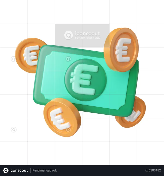 Euro Money  3D Icon