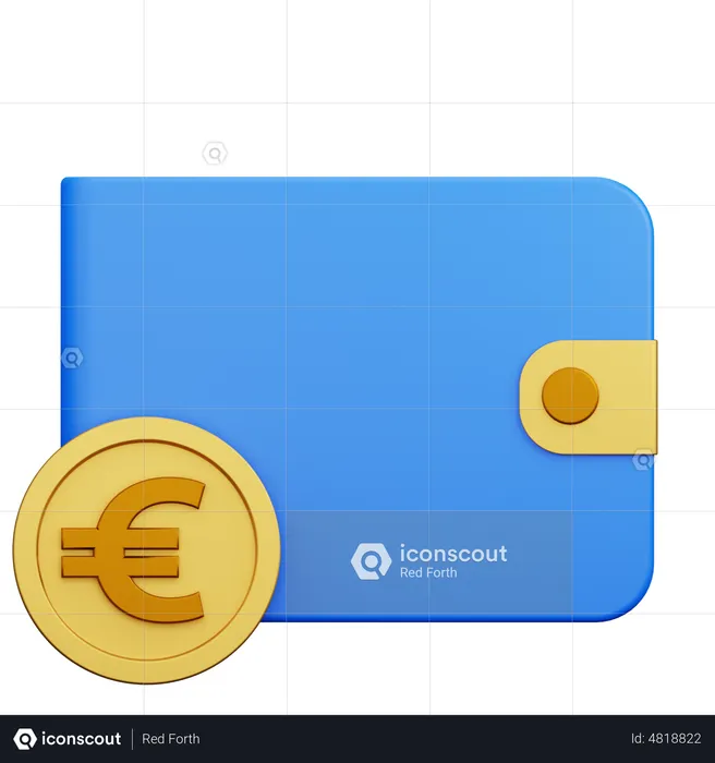 Euro Money Wallet  3D Icon
