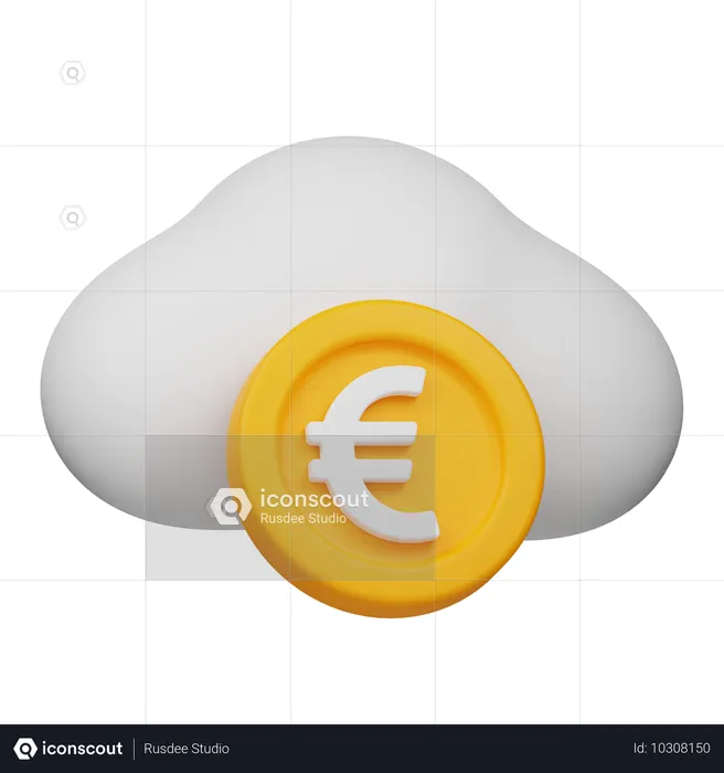 Euro-Münzenwolke  3D Icon