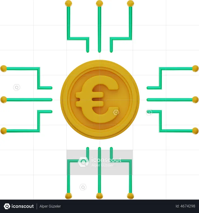 Euro Network  3D Illustration