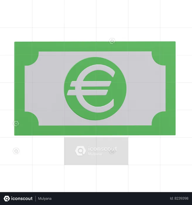 Nota de euro  3D Icon