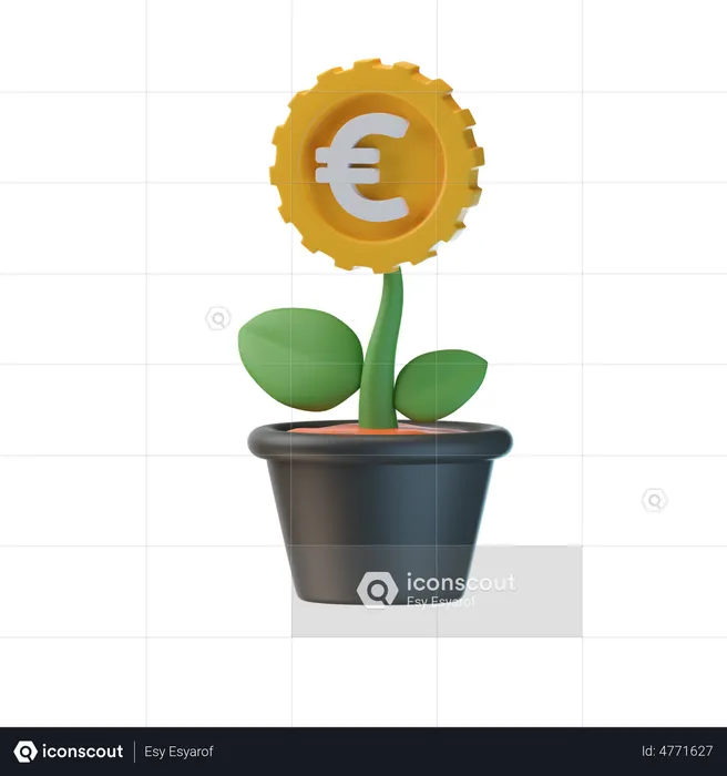 Planta euro  3D Icon