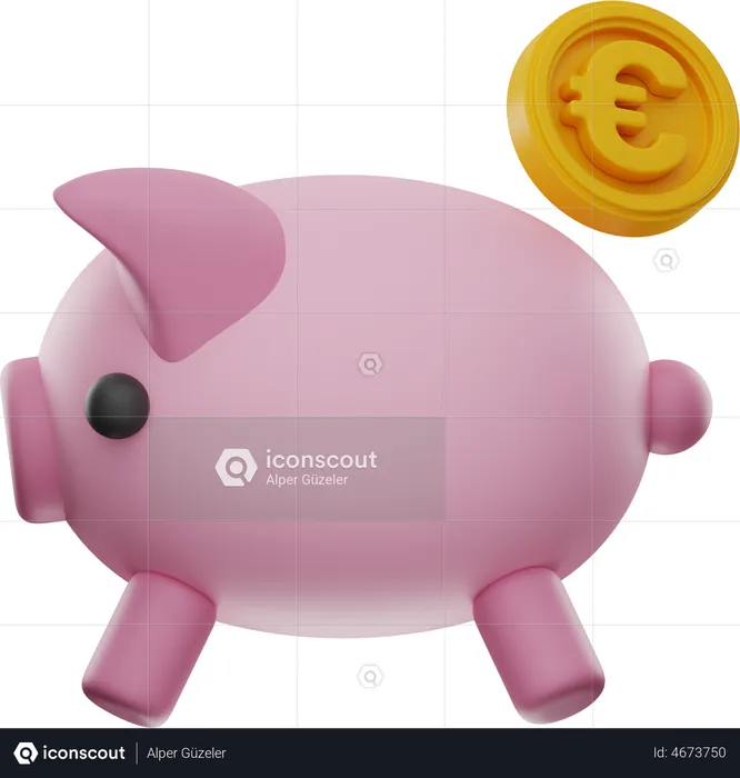 Poupança em euros  3D Illustration