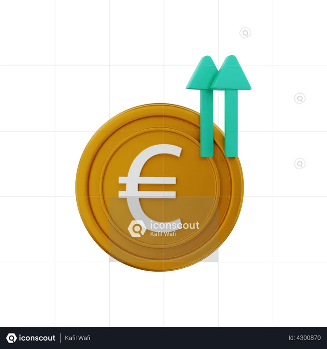 Preço do euro subiu  3D Illustration