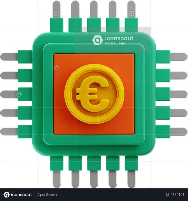 Euro Processor  3D Icon