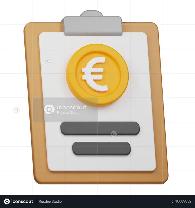 Euro Report  3D Icon