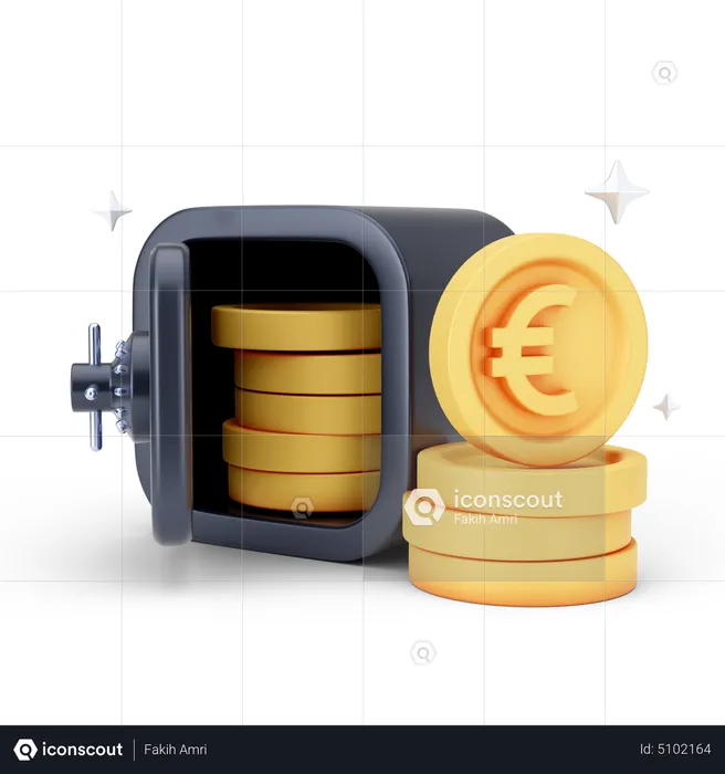 Euro seguro  3D Icon