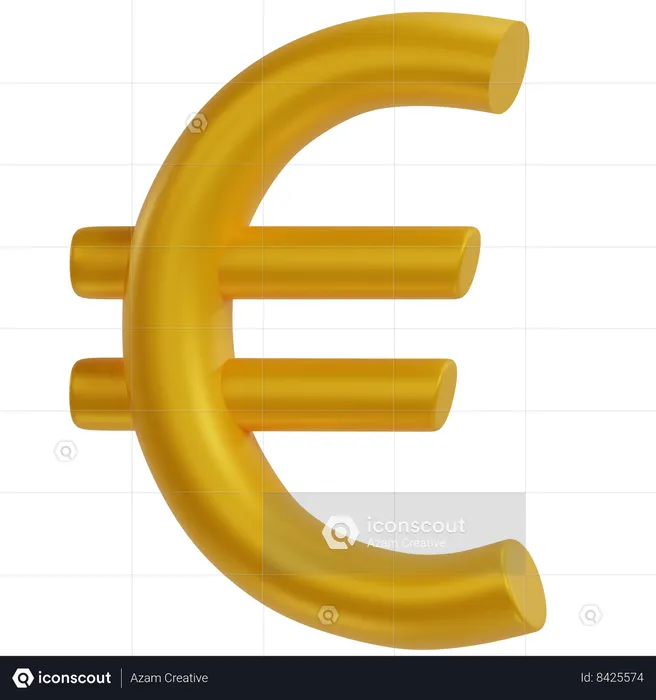 Sinal do euro  3D Icon