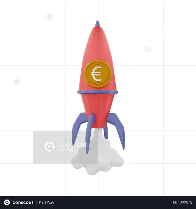 Euro startup  3D Illustration