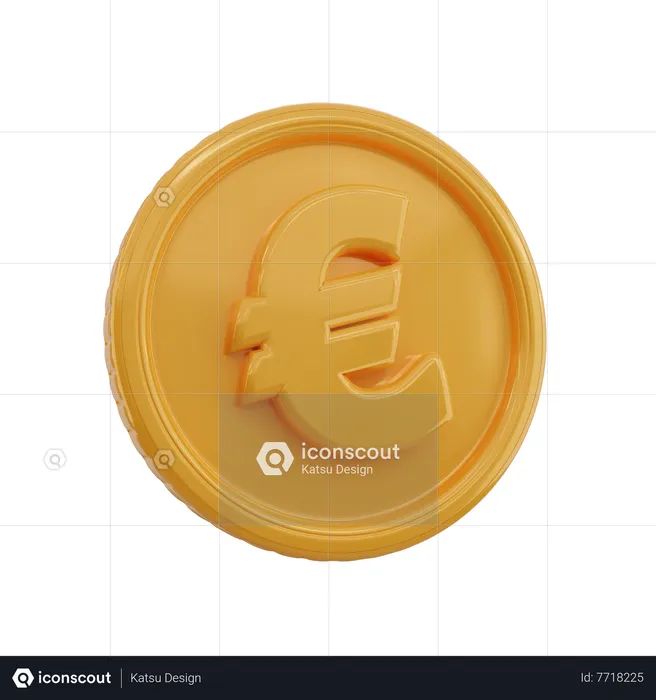 Euro Symbol Coin  3D Icon