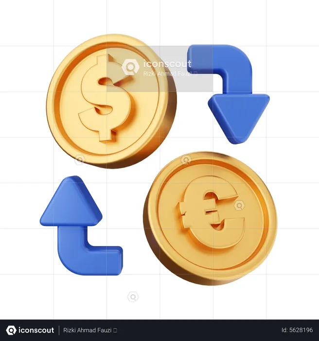 Euro To Dollar Exchange  3D Icon