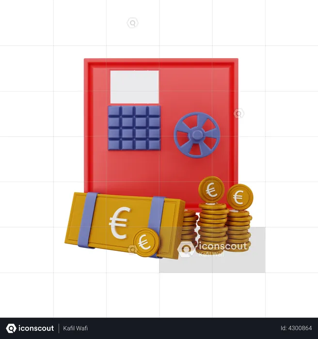 Euro vault  3D Illustration