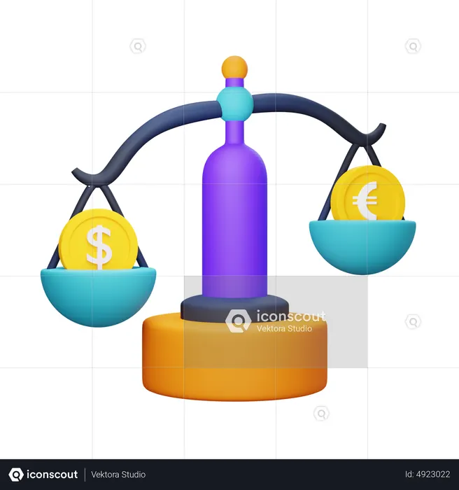 Euro Vs Dollar  3D Icon