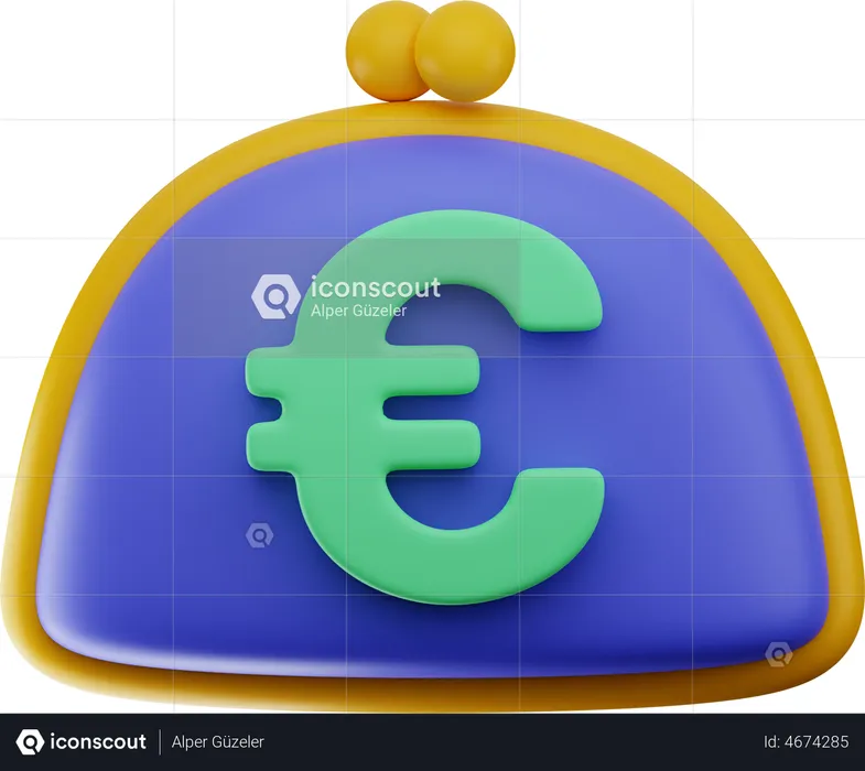 Euro Wallet  3D Illustration